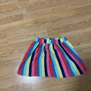 Multi-coloured striped skirt